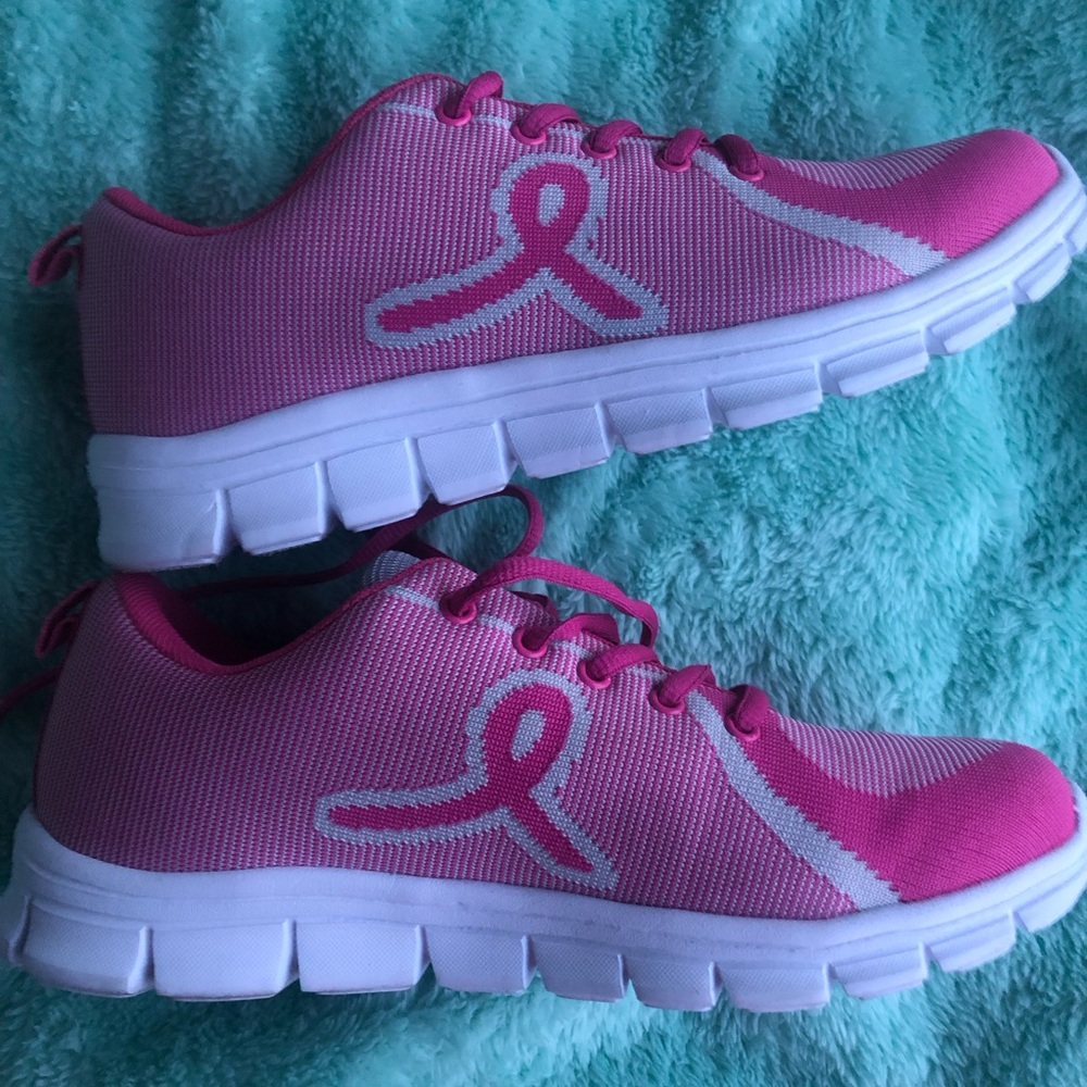 Pink ribbon sneakers